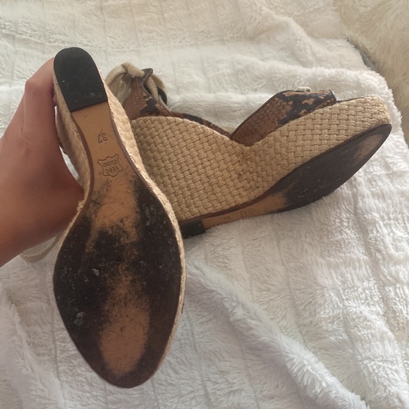 Theory Snake Skin Lace-up Espadrille Wedge EU 37 - Picture 11 of 11